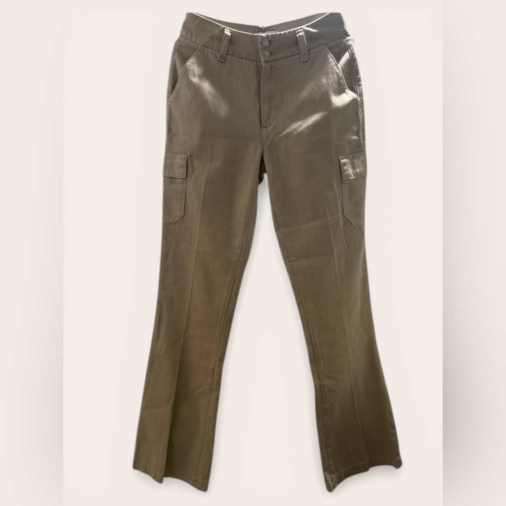 PAIGE Olive Flare Cargo Jeans